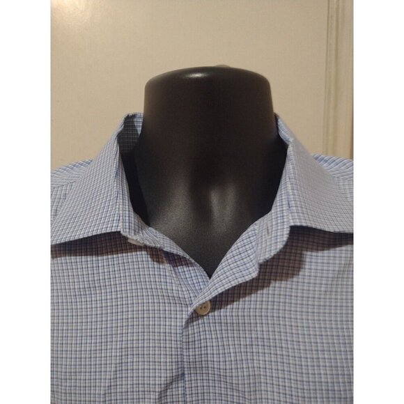 Men's Joseph Abboud No Wrinkles Tailored Fit 16.5-33 (Large L) Blue Dress Shirt - Picture 4 of 10